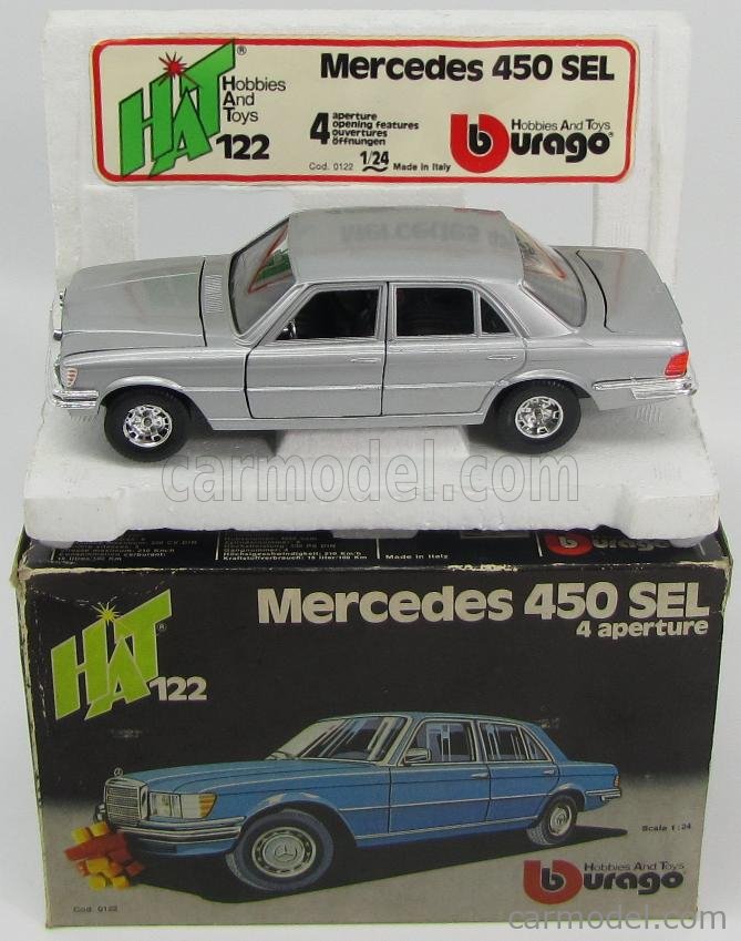 BURAGO 0122 Scale 1/24 | MERCEDES BENZ S-CLASS 450 SEL SILVER