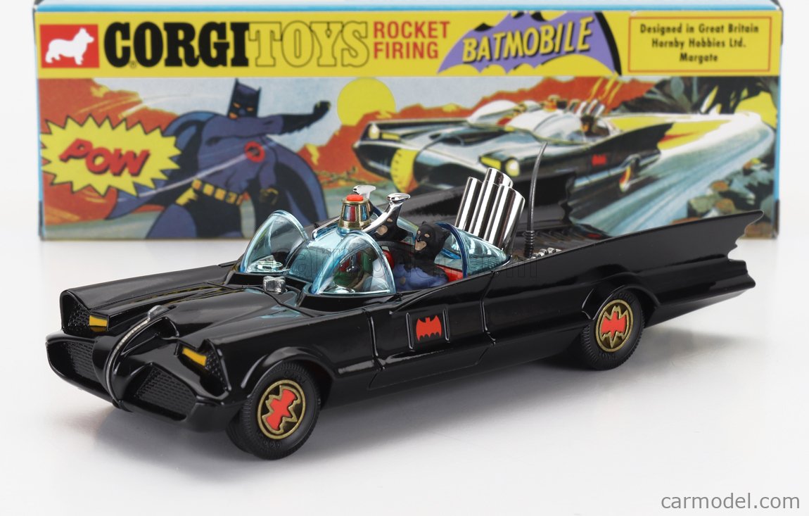 Corgi RT26701 Diecast Cars-RT26701 Batmobile With Batman And Robin-Men, Women