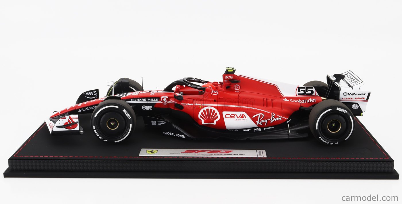 Miniature 1:18 BBR Ferrari SF-23 #55 Carlos Sainz - Belgium GP 2023