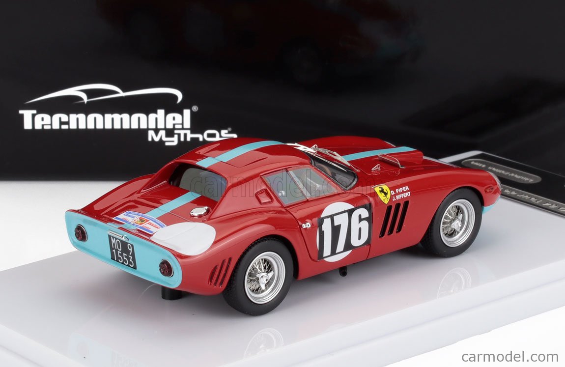 Ferrari 250 GTO 1964 N°176 Miniature Tecnomodel 1/43, Couleur Rouge, édition Limitée