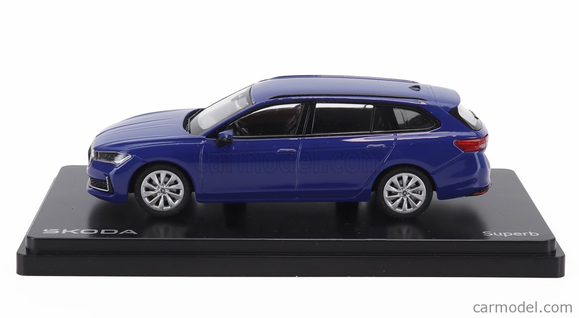 Abrex 1/43 - Skoda Superb IV Combi 2023 - Bleu Energy - Neuf Sous Boîte