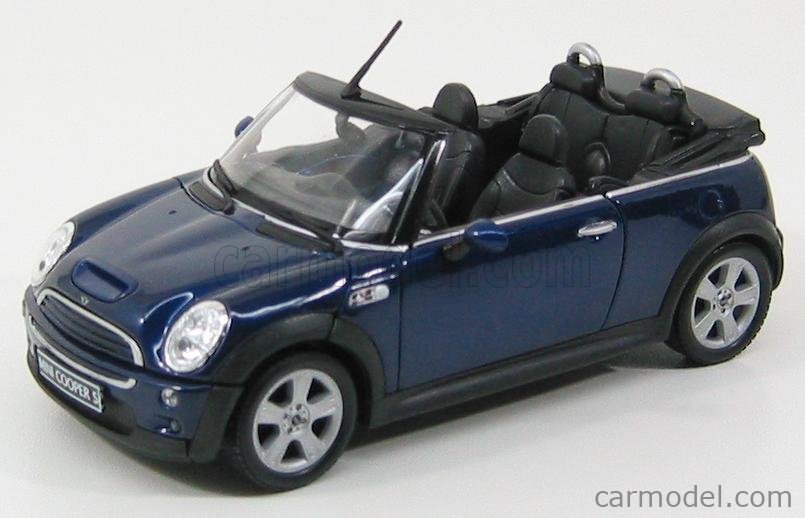 Blitz envío mini cooper s cabrio azul oscuro Welly modelo auto 1:34 nuevo & OVP 