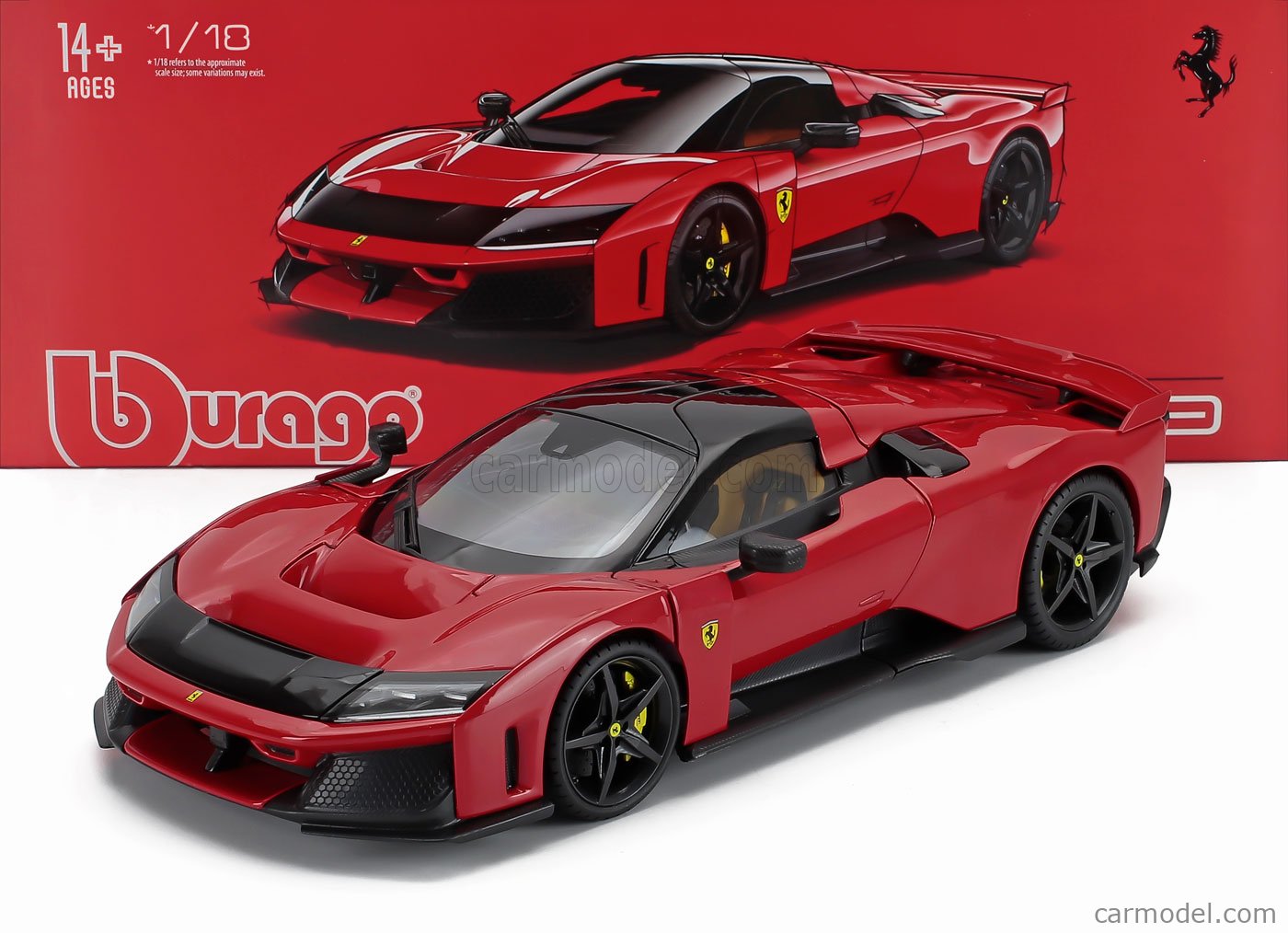 BURAGO 18-16918 Scale 1/18 | FERRARI F80 2024 - BLACK WHEELS ROSSO