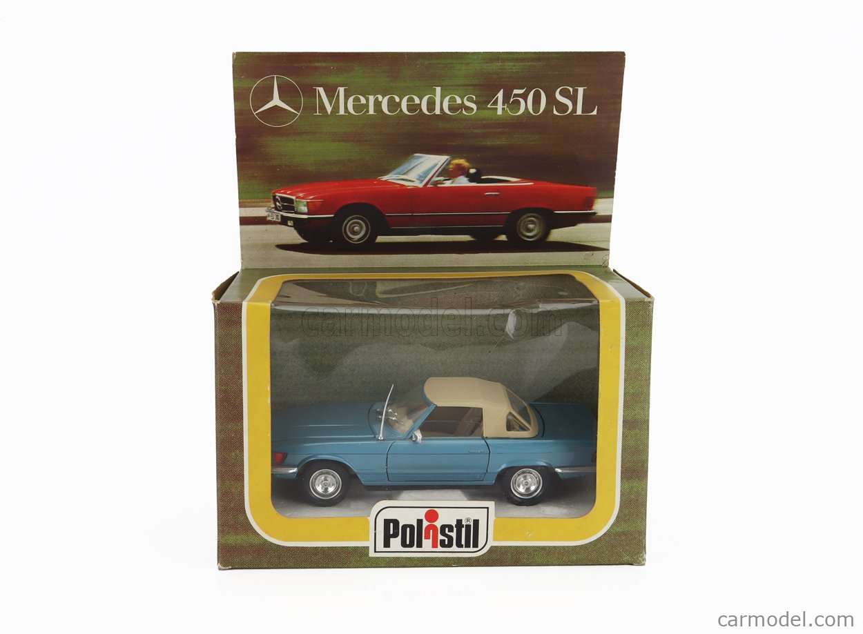 Polistil S86 Mercedes 450 SL Cabriolet - Bleu, échelle 1/24, Miniature Vintage