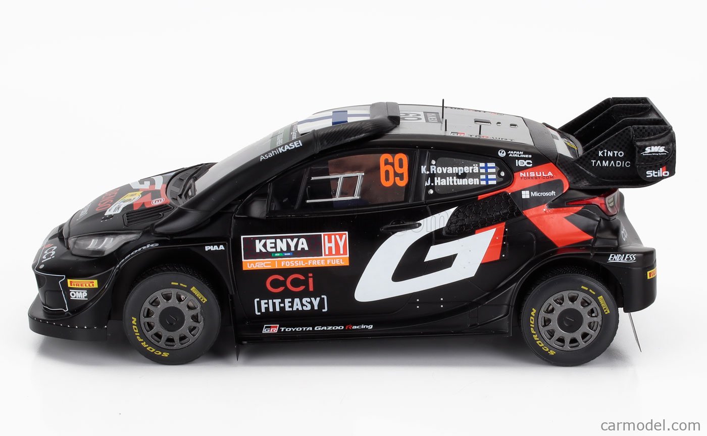 Miniature IXO 1/18 Toyota Yaris GR Safari Rally 2023 N°2 Rovanpera (prévente)