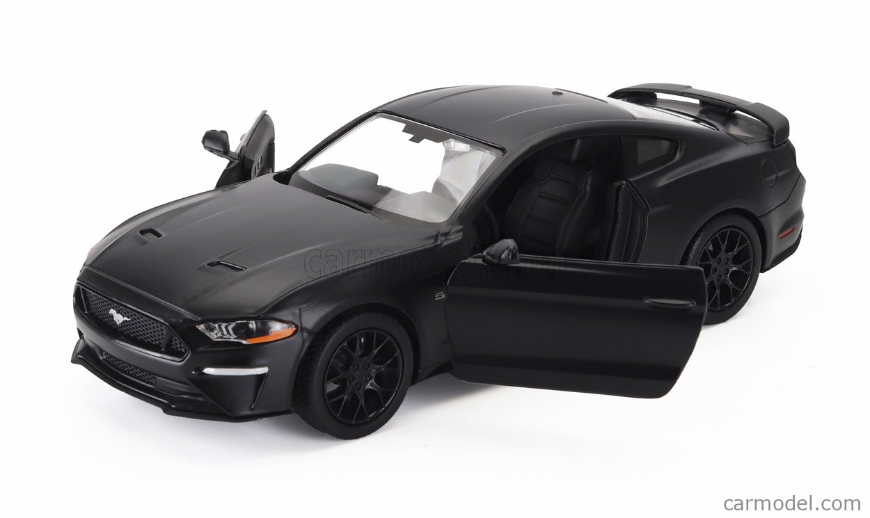 Motormax Ford Mustang VI Coupe Orange 1/24 – Facelift 2017, Mit öffnenden Türen & Drehbaren Rädern, Ca. 20 Cm