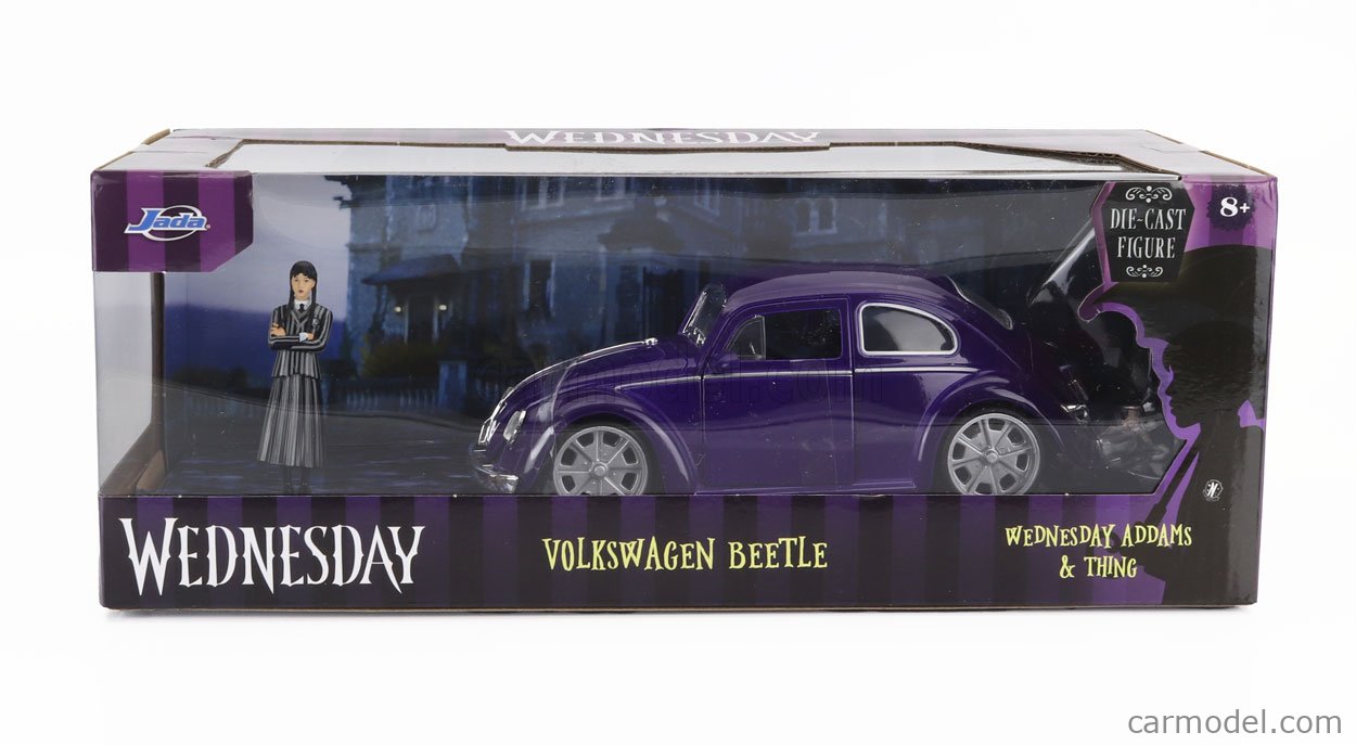 Jada Toys Wednesday Addams & VW Käfer - Addams Family Sammelset Mit Figur & Auto