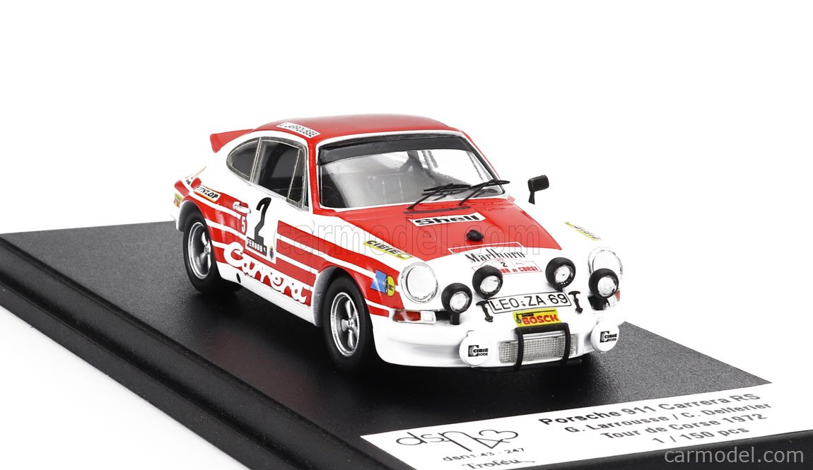 Spark 1/43 – Porsche 911 Tour De Corse 1972 N°2 Larrousse – Maquette Résine Trofeu (Neuf, Collection)