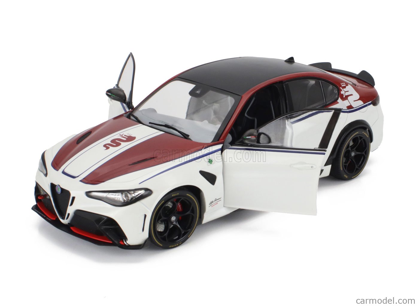 SOLIDO 1806907 Scale 1/18 | ALFA ROMEO GIULIA GTAm 2023 WHITE RED