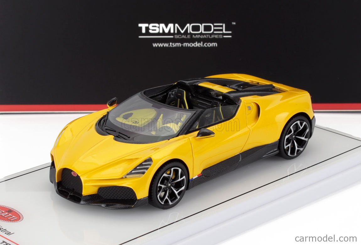 TRUESCALE TSM430822 Echelle 1/43 | BUGATTI W16 MISTRAL 2023 YELLOW