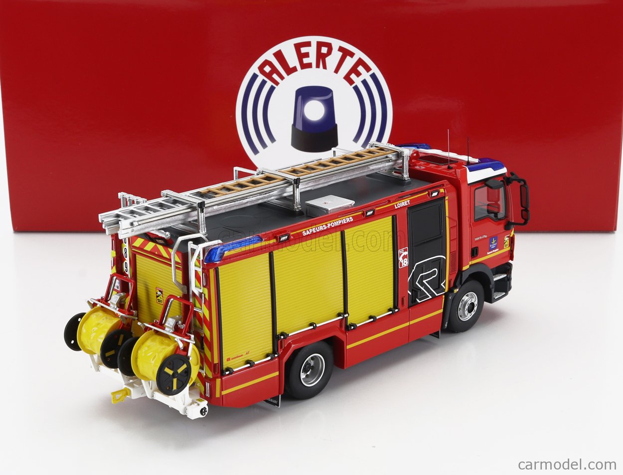 ALERTE MAN LE 14.220 TANKER TRUCK DOUBLE CABINE Bemaex Fsr Sdis 28 Sapeurs Pompiers D Eure Et Loir 2004 Red Grey 1 43 3683080402635