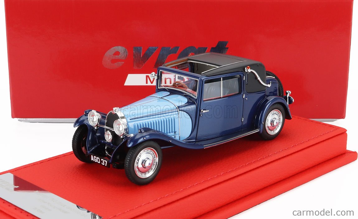 Miniature Western Models – Bugatti T46 5.3L Roadster 1935 Bleue – 1/43 Montée