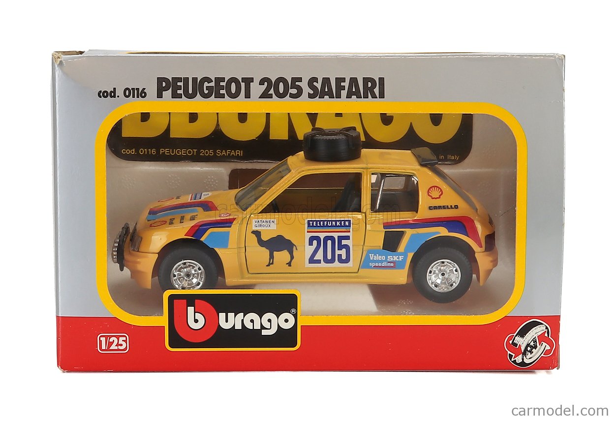 Burago Peugeot 205 Turbo Gr.B 1/24 プジョー BURAGO 0116 Scale 1/24 | PEUGEOT 205 TURBO 16 N 205 WINNER RALLY
