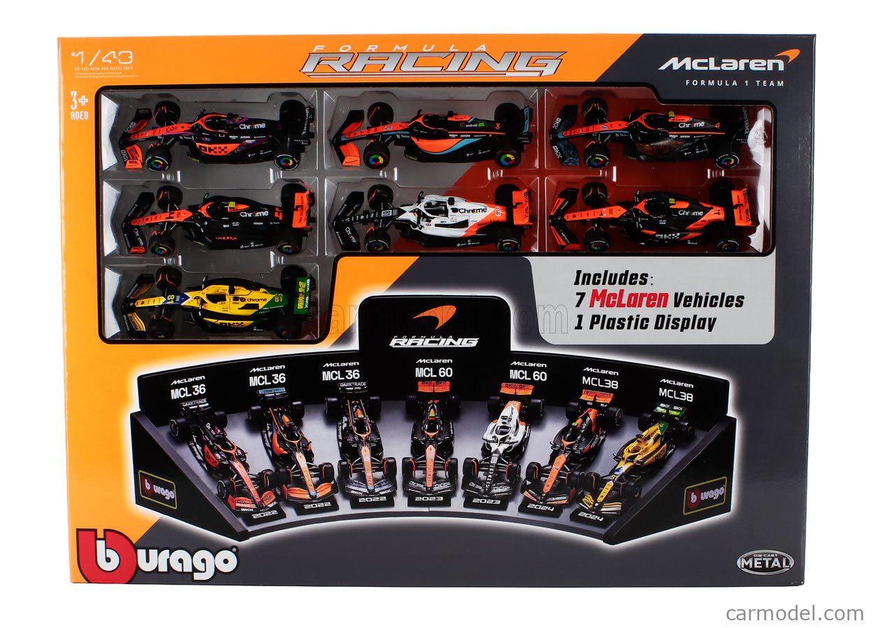 BURAGO 18-38169-PACK7 Scale 1/43 | McLAREN SET F1 7X F1 MCL36 TEAM