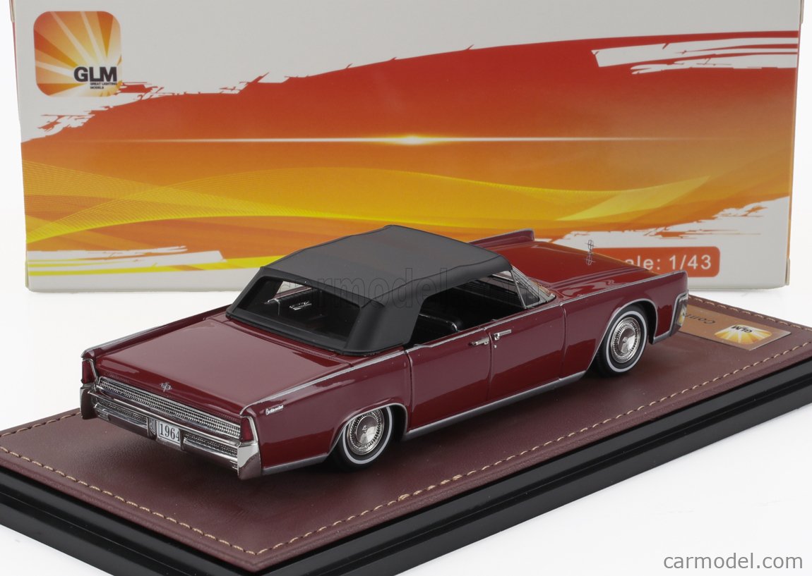 Coche miniatura Lincoln Continental 1/43 GLM Coupe rouge foncé/negro 1970