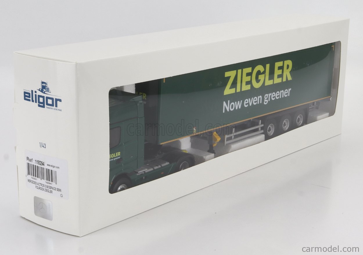 Miniature Eligor 1/43 - Camion Porte-voitures Mercedes Benz - Vert Et Blanc