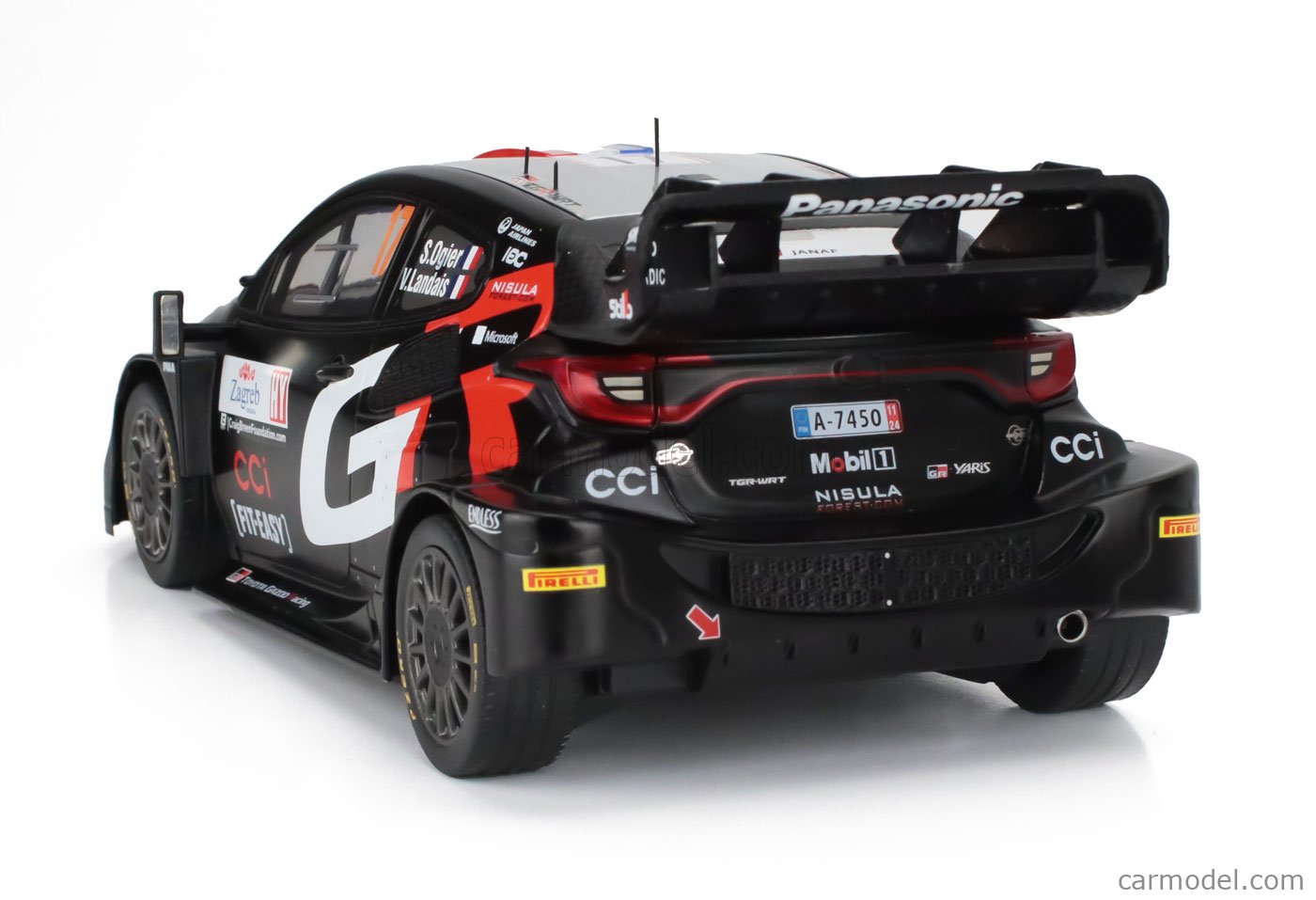 1/43 BBurago 2024 Toyota GR Yaris Rally1 Hybrid #17 WRC Toyota GR WRT Sébastien Ogier, Vincent Landais Diecast Car Model