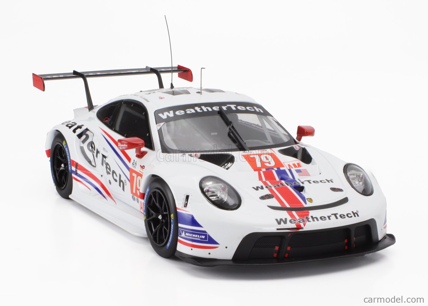 Ixo-models Porsche 911 991-2 Rsr-19 4.2l Team Porsche Gt N 92 24h Le Mans 2022 Michael Christensen Kevin Estre Laurens Vanthoor 1 18 Bila Seda Cervena