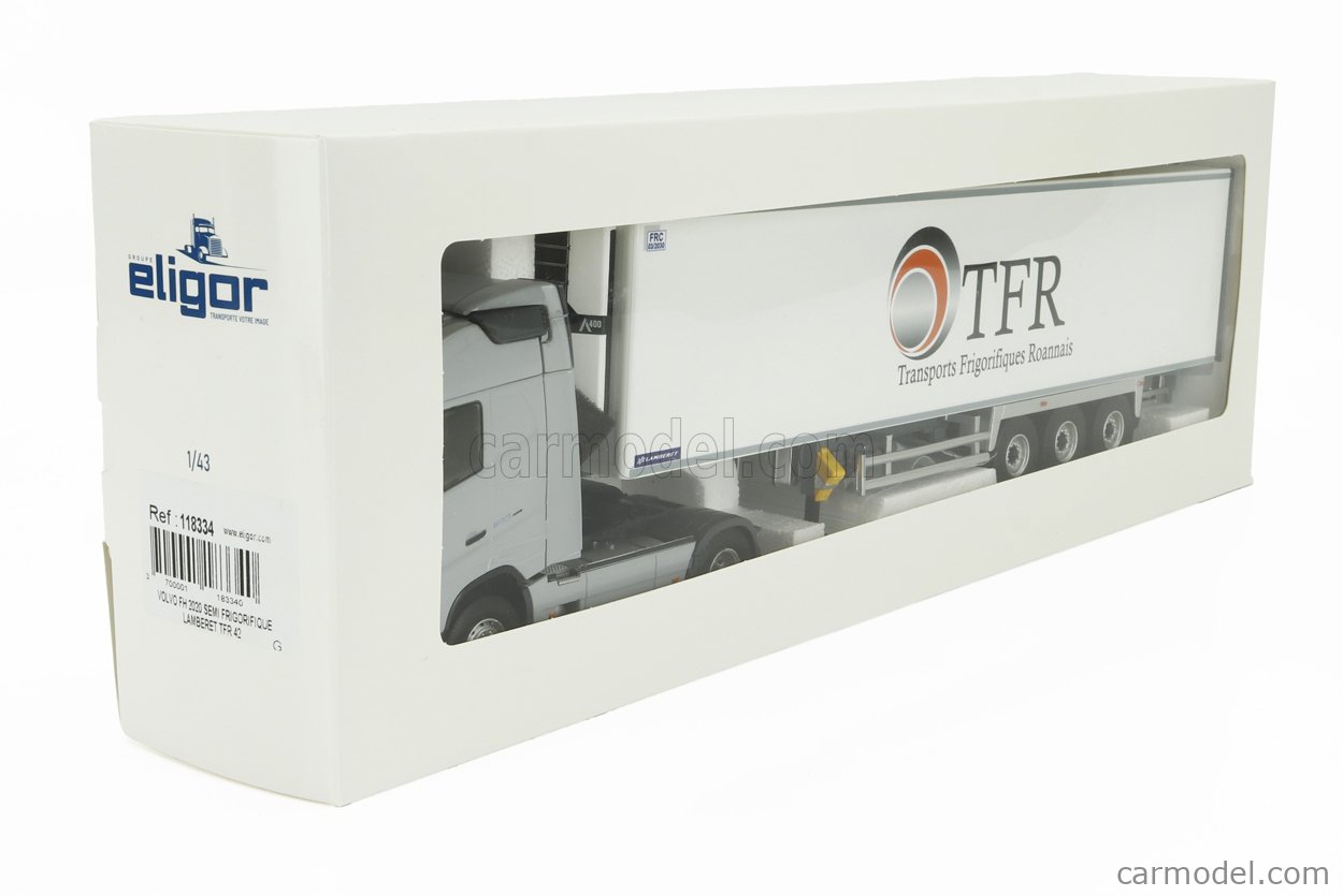 Eligor 1/43 Scale 113528 Volvo FH Fridge Truck & Trailer (Gray Adams