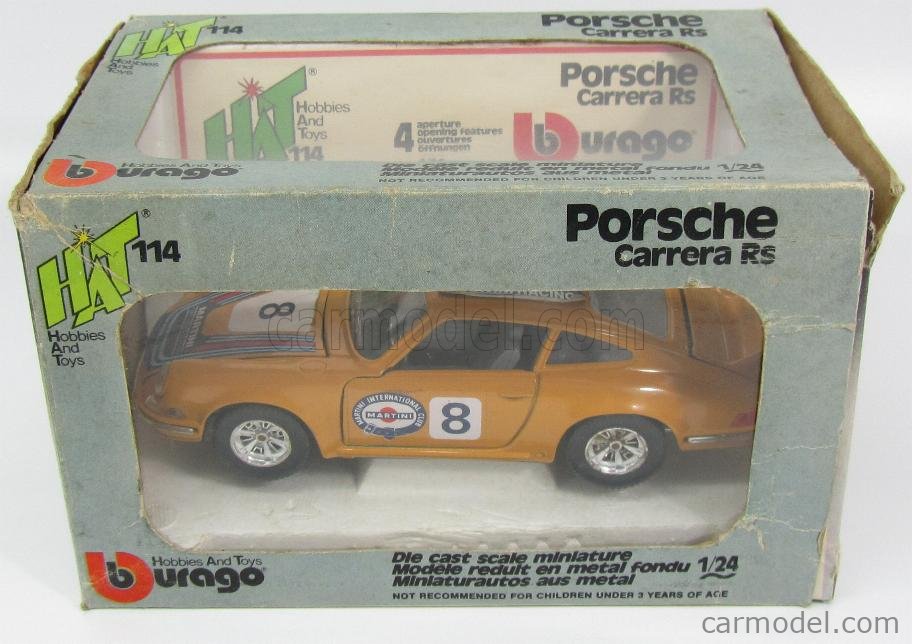 BURAGO 0114 Scale 1/24 PORSCHE 911 CARRERA RS MARTINI N OCHRE