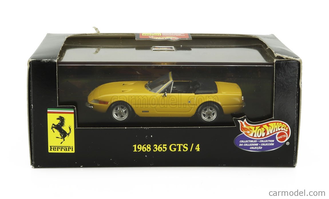 Ferrari 365 GTS/4 Jaune 1968 - Modèle Miniature 1:18 Hot Wheels - Occasion