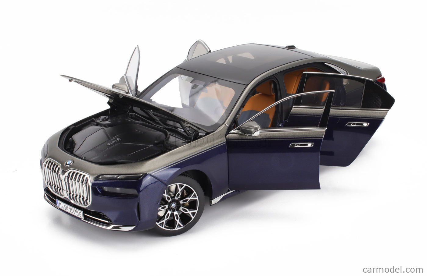 Modèle Réduit BMW I7 1:18 Minichamps - Bleu Et Argent, édition 2023, Neuve