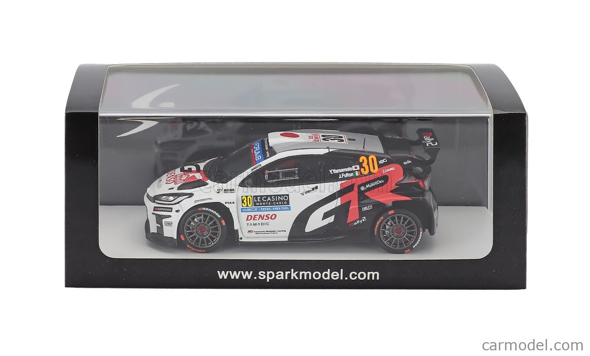 Toyota Yaris WRC 1/43 – Rallye Monte-Carlo 2022, Takamoto Katsuta, Spark S6693, Modèle Résine Collection