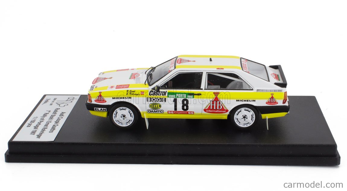 Modèle Réduit Audi Sport Quattro Rallye Portugal 1985 N°5 (Röhrl/Geistdörfer) - Échelle 1/43, Résine, Par Spark