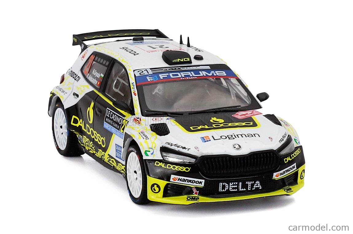 Miniature Ixo 1/43 - Skoda Fabia Rally2 Evo #22 - Rallye Monte-Carlo 2022 - Gryazin/Aleksandrov