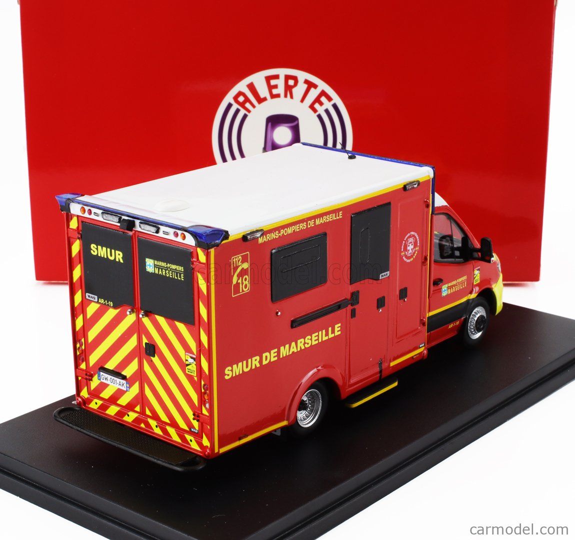 Ambulance BMPM Marseille - Mercedes Sprinter WAS SMUR - Échelle 1/43 - Alerte - Neuve