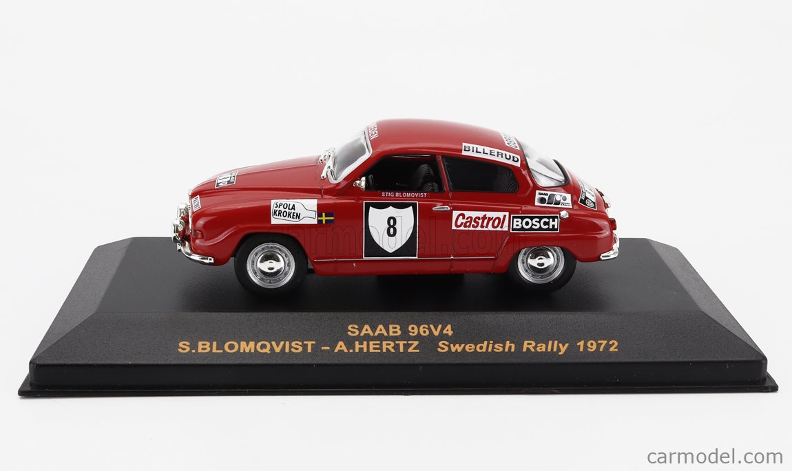 Modellino IXO 1:18 Saab 96 V4 #1 Stig Blomqvist - Rally Svezia 1973 - Collezione
