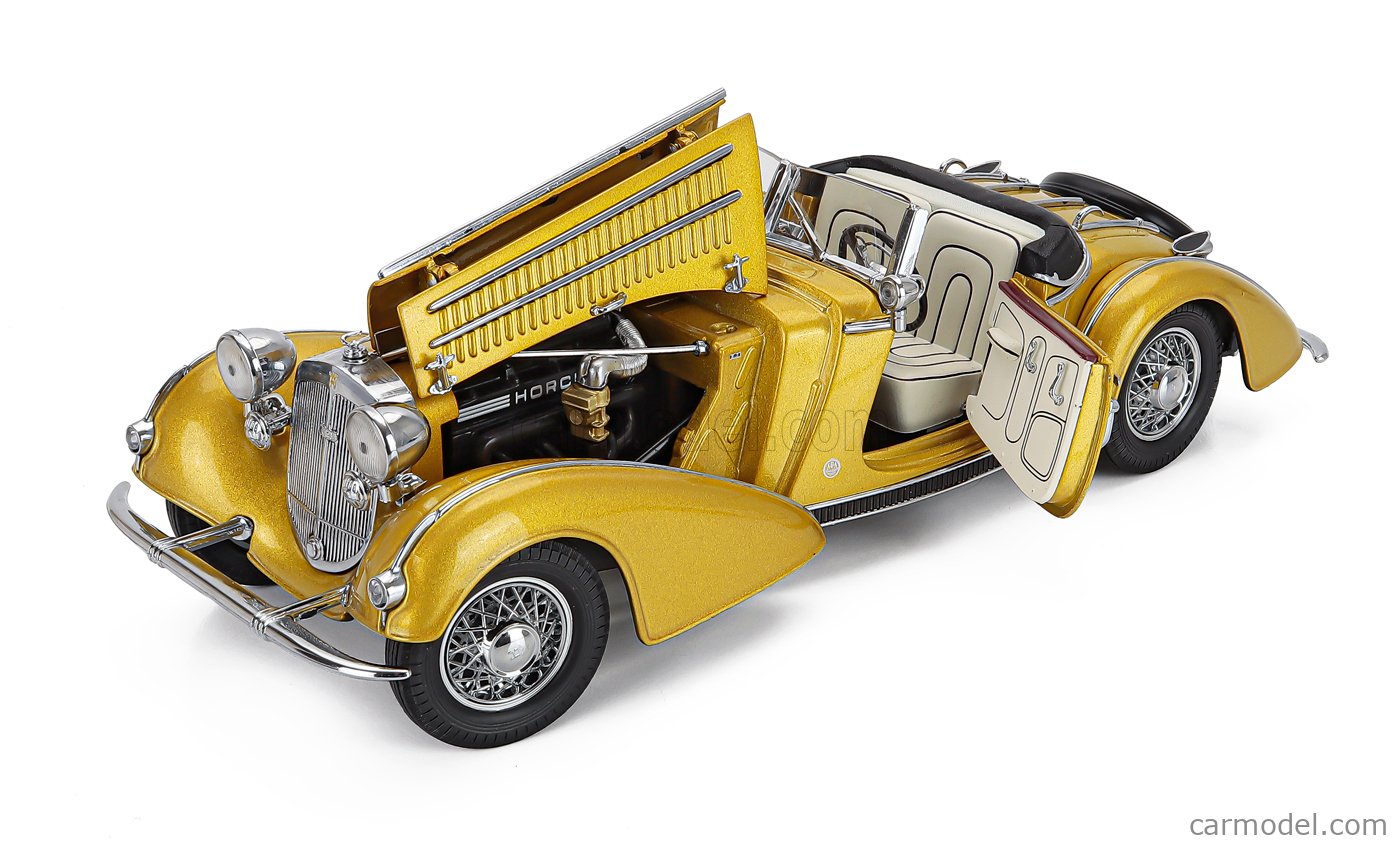 ミニカー Sun Star 1939 HORCH 855 ROADSTER 1:18 Horch 855 Roadster Gold 1939 1:18 Scale Sun Star Diecast Model Car