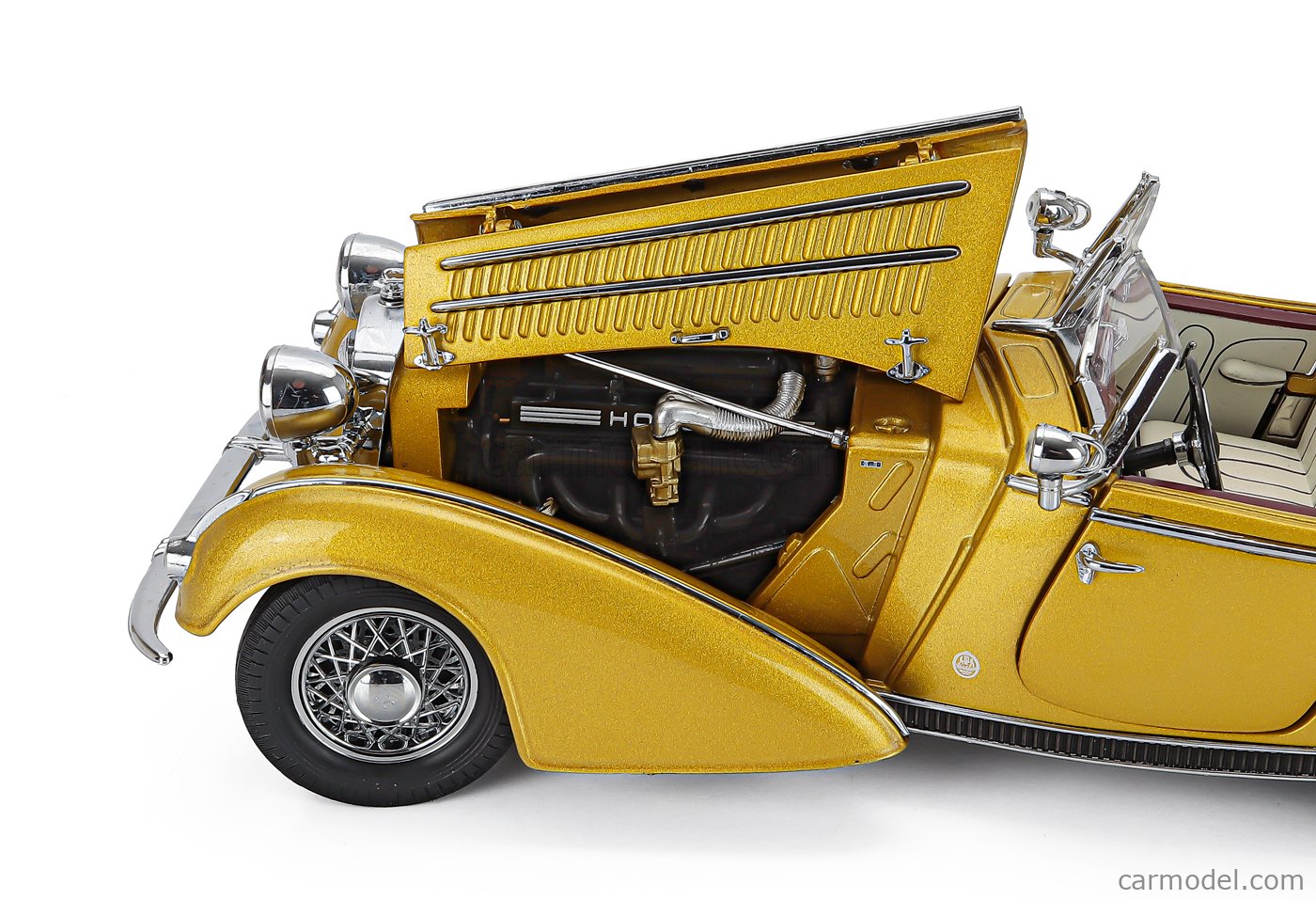 SUN-STAR 02411 Scale 1/18 | HORCH 855 ROADSTER OPEN 1939 YELLOW