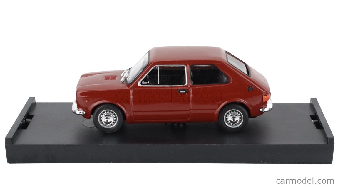 Miniature Brumm 1:43 Fiat 127 1ère Série 1971 Rouge Sierra - Intérieur Noir - Neuf