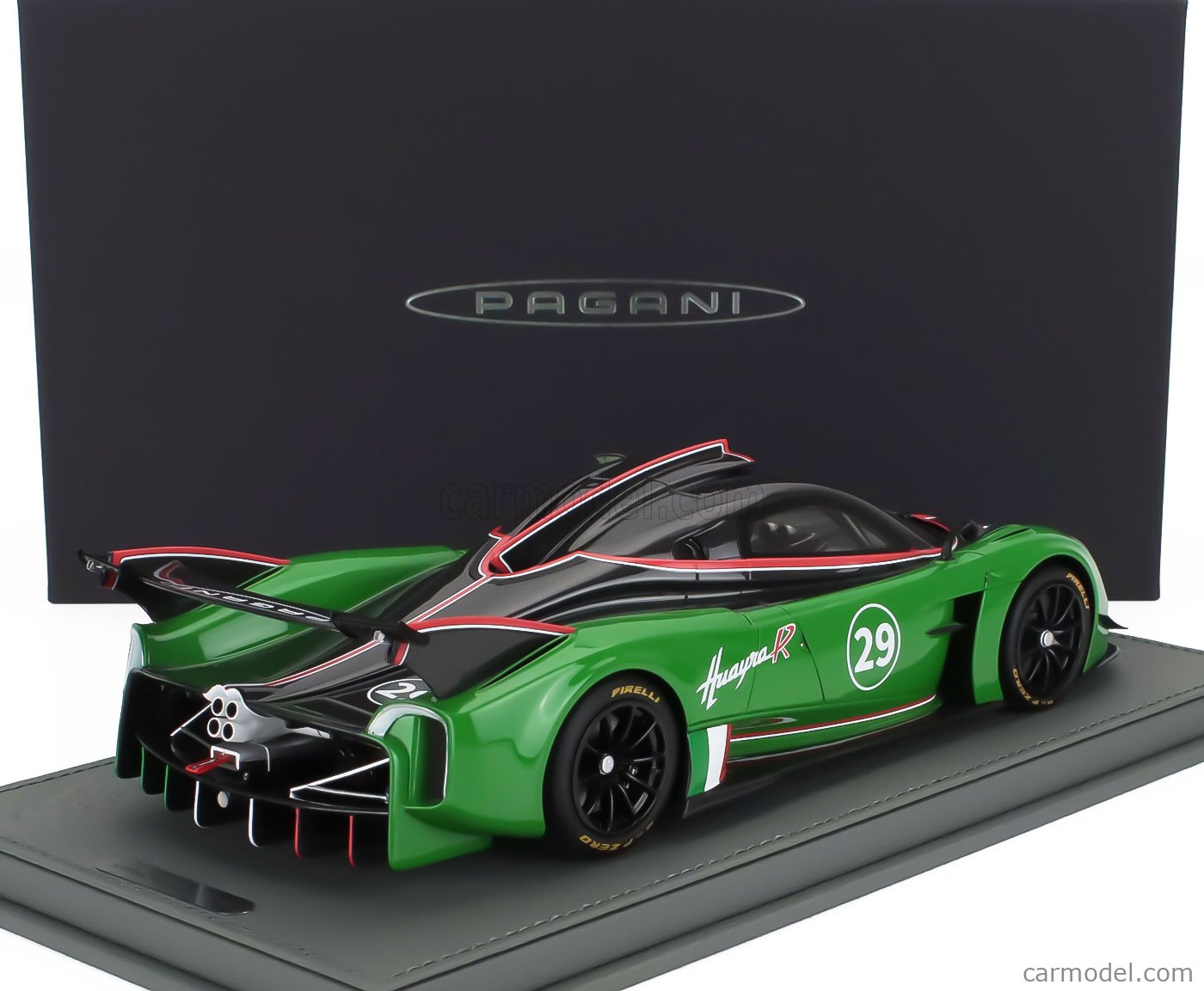 Miniature 1:18 BBR Pagani Huayra R Carbonio Verde - Avec Vitrine - Neuve