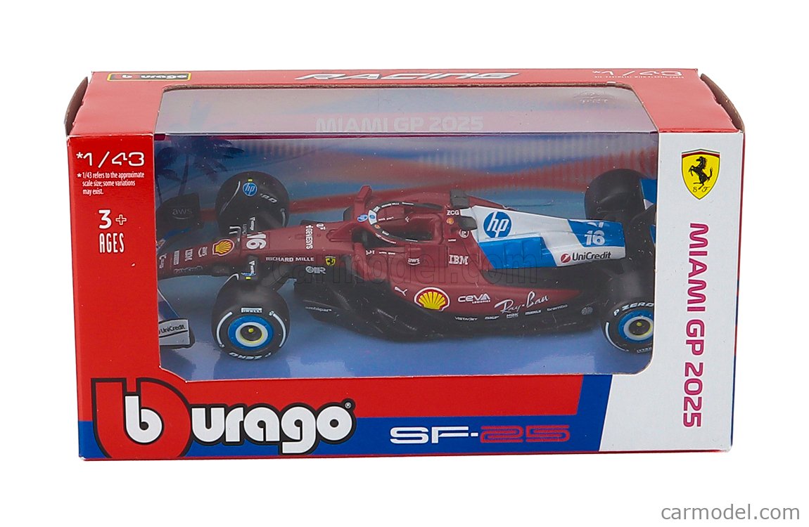 BURAGO 18-36853-L-MIAMI Scale 1/43 | FERRARI F1 SF-25 TEAM