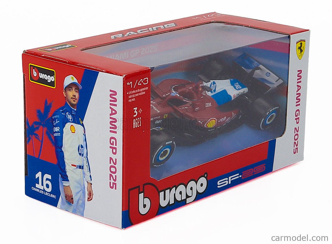 BURAGO 18-36853-L-MIAMI Scale 1/43 | FERRARI F1 SF-25 TEAM