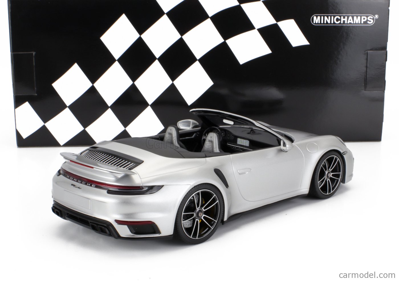Miniature Porsche 911 (992) Turbo S Cabriolet Argent 2020 - Échelle 1:18 Minichamps