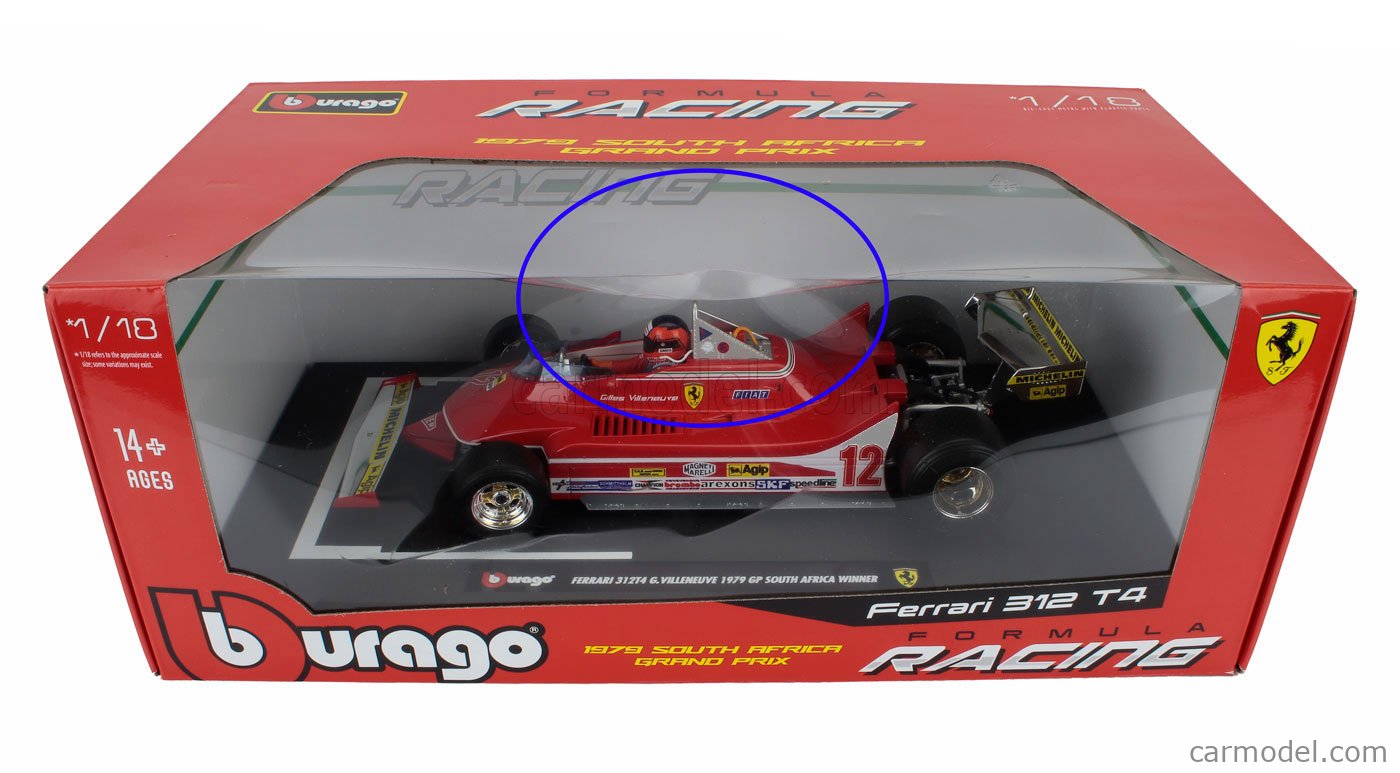 1:18 Scale Burago Ferrari F1 312T4 #12 - 1979 South Africa GP