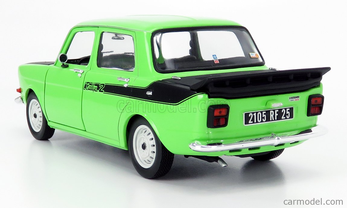 自動車 NOREV SIMCA 1000 RALLYE 2 1:18 NOREV 185704 Scale 1/18 | SIMCA 1000 RALLY 2 1972 GREEN BLACK