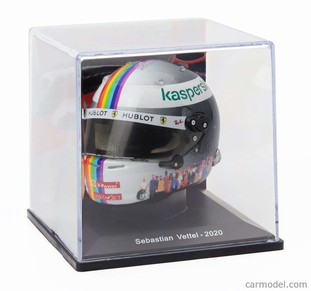 Spark 1:5 Scale Sebastian Vettel Helmet – 2020 Tuscan GP Ferrari SF1000 – Limited Edition With Magazine