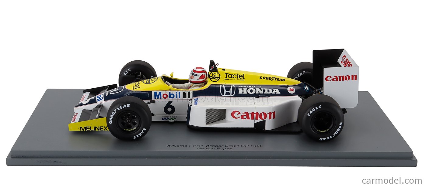 Modèle Réduit 1:18 Williams F1 FW11 Honda #6 - Vainqueur GP Brésil 1986 Piquet - MCG Neuf