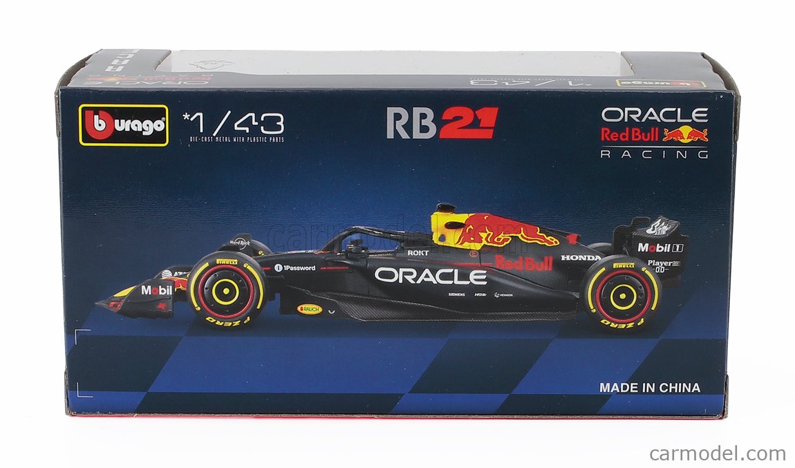 BURAGO 18-38233-T Scale 1/43 | RED BULL F1 RB21 TEAM ORACLE RED
