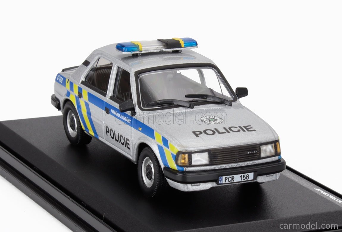 Skoda 120L Police Tchèque 1984 - Abrex 1/43 - Modèle Miniature Métal Gris