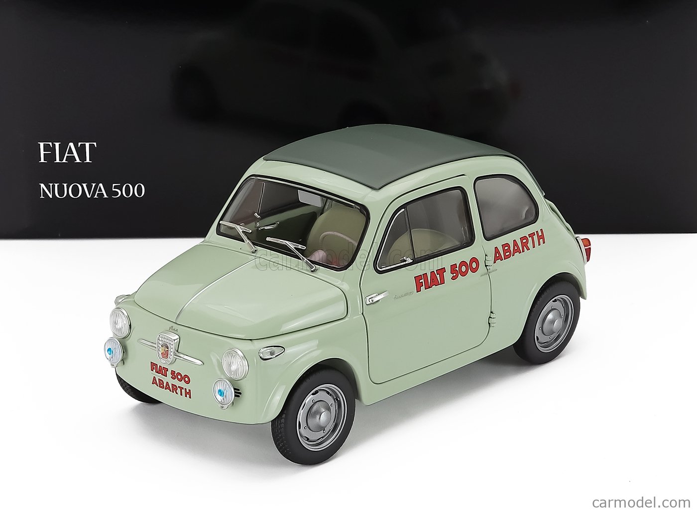 KYOSHO 08966ALG Scale 1/18 | FIAT 500 ABARTH RECORD 1958 GREEN