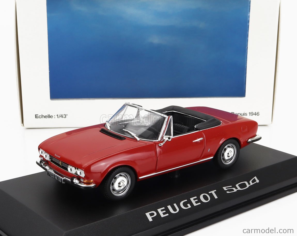 Miniature HECO 1/43 – Peugeot 504 Cabriolet Grise, Résine, Très Bon état
