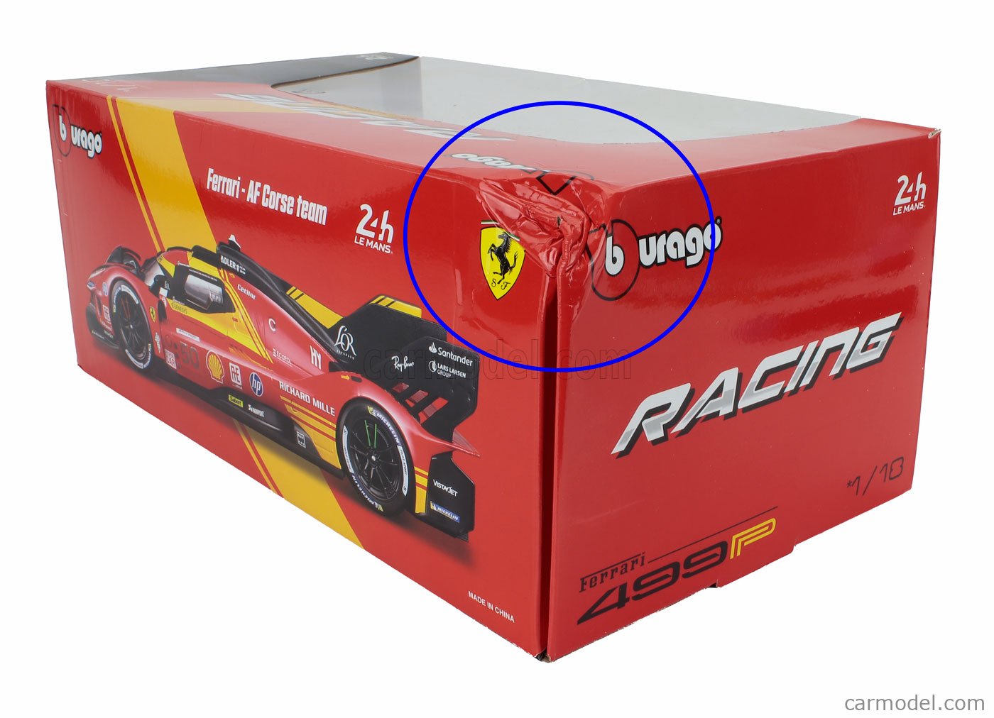 Ferrari 499P 3.0L Turbo V6 TEAM AF CORSE N&deg;83 24h Le Mans 2023 - Burago 1/18