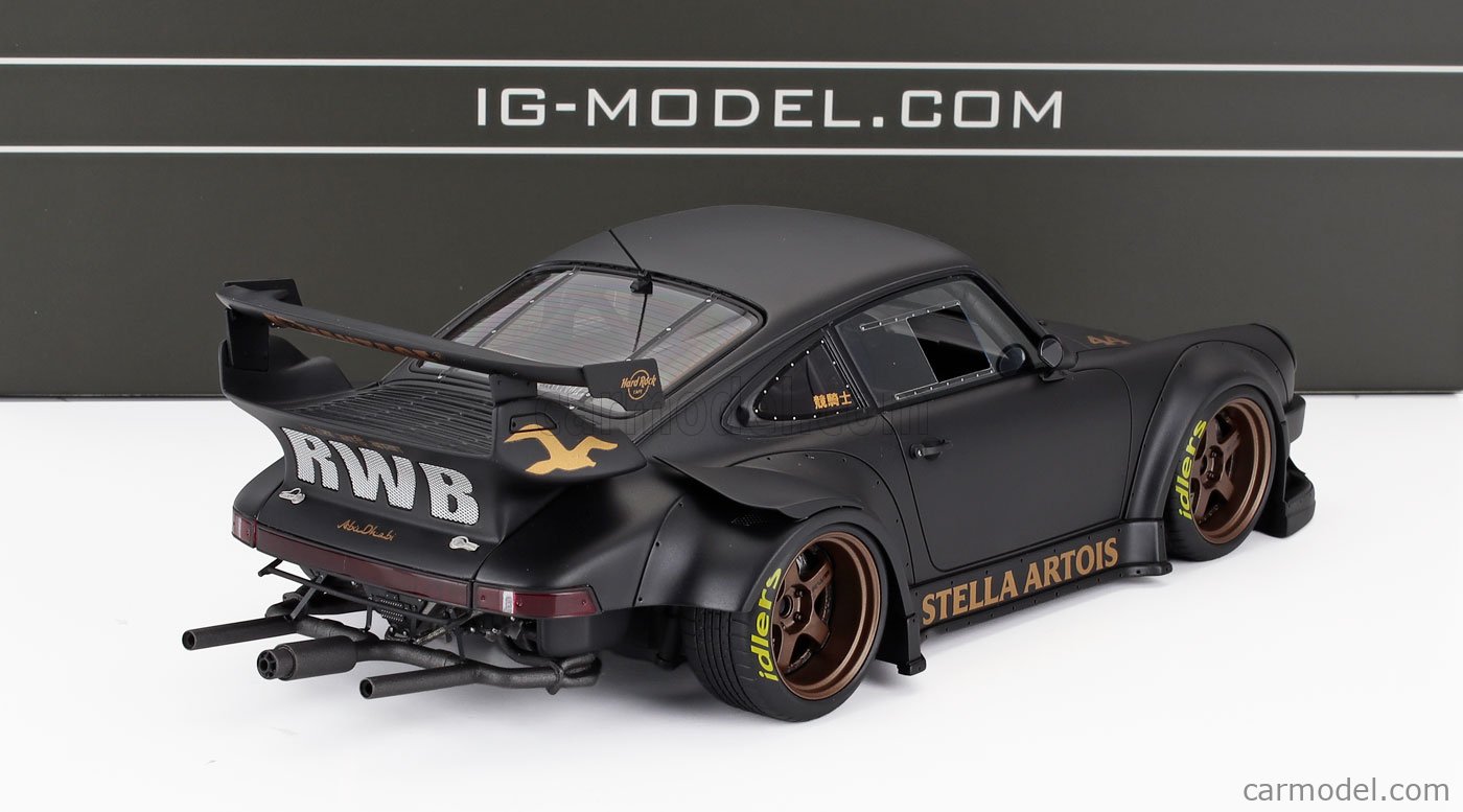 RWB 911 1/18 Diecast マットブラックモデル 2021 RWB AOKI MATT BLACK W/CHERRY BLOSSOM GRAPHICS 1/18