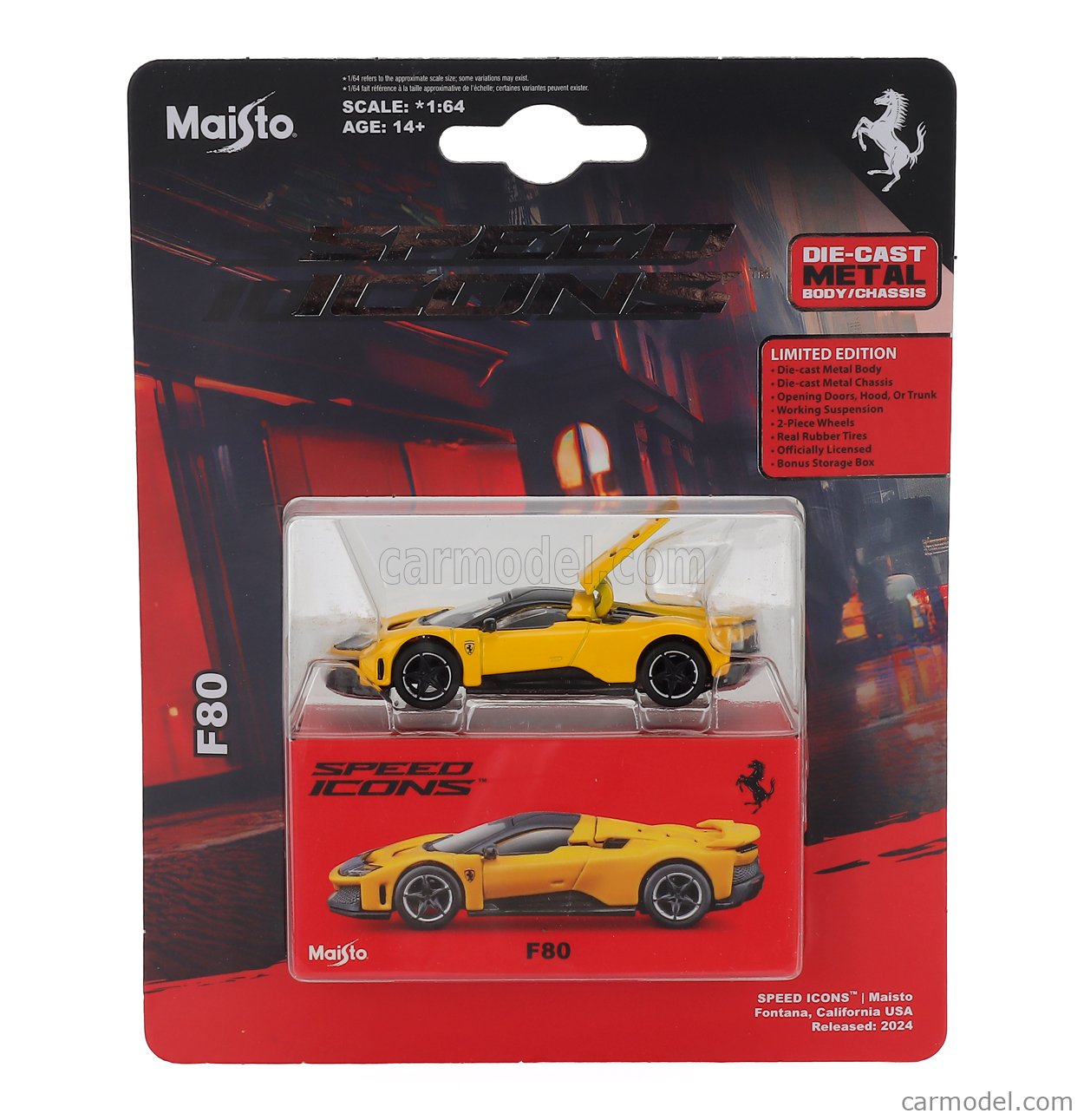 MAISTO 15715Y Scale 1/64 | FERRARI F80 2024 YELLOW