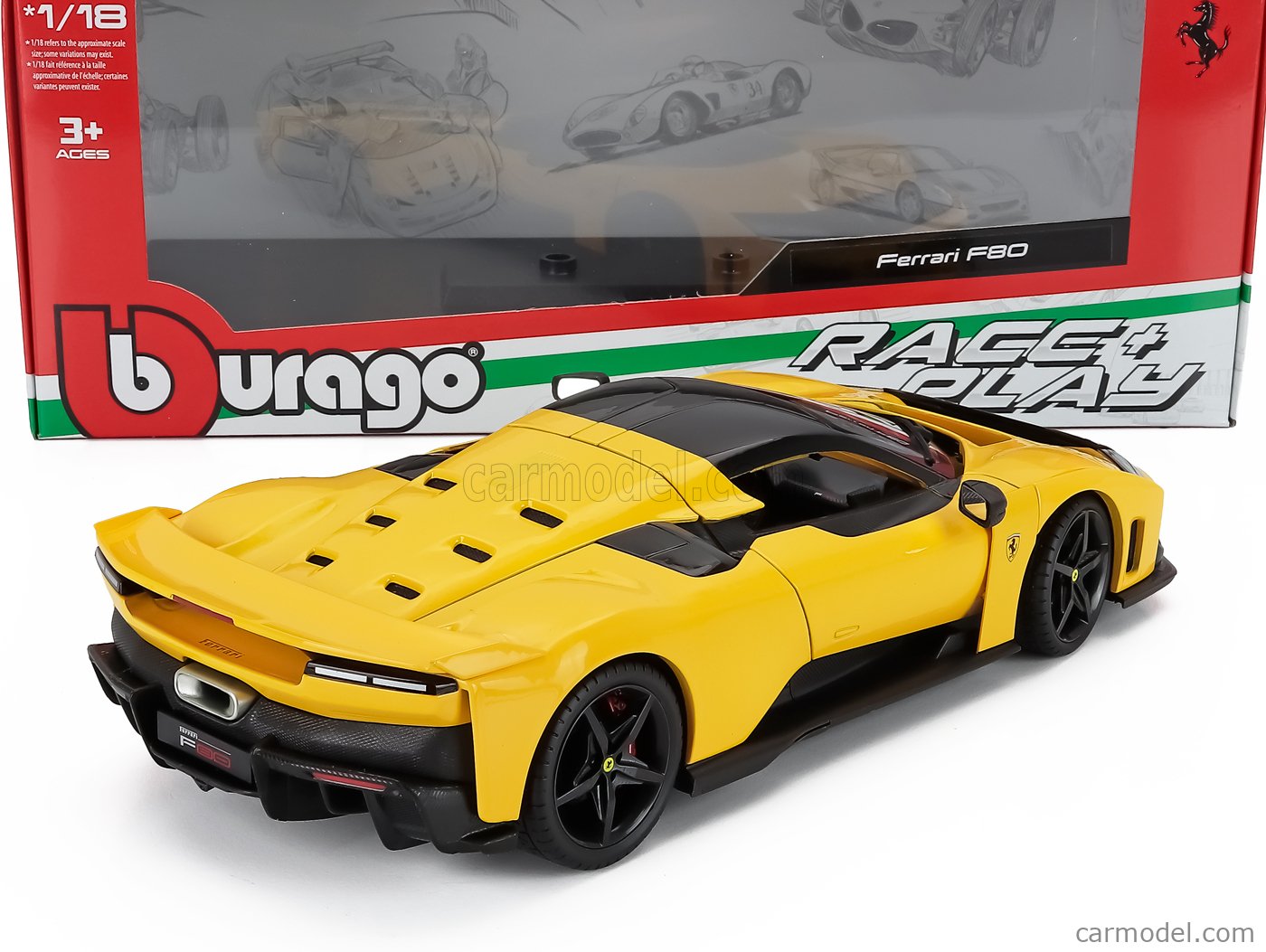 BURAGO 18-16022Y Scale 1/18 | FERRARI F80 2024 YELLOW